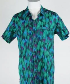 Apsara Unisex Vintage Charming Geometry Button-Up