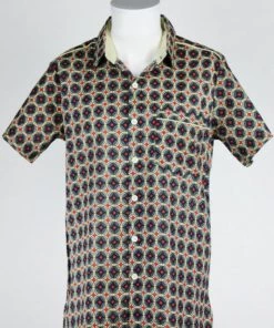 Apsara Unisex Vintage Charming Geometry Button-Up