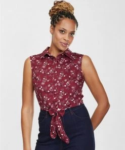 Collectif Paisley Bandana Tie Blouse Pinup