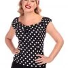 Collectif Ellie Mae Polka Dot Top In Black