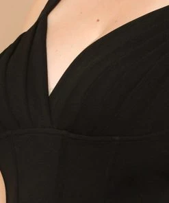 Symphony Nadia Crepe Bustier Mini Dress In Midnight Plus Size