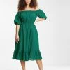 Collectif Nadine Midi Swing Dress In Pine Pinup
