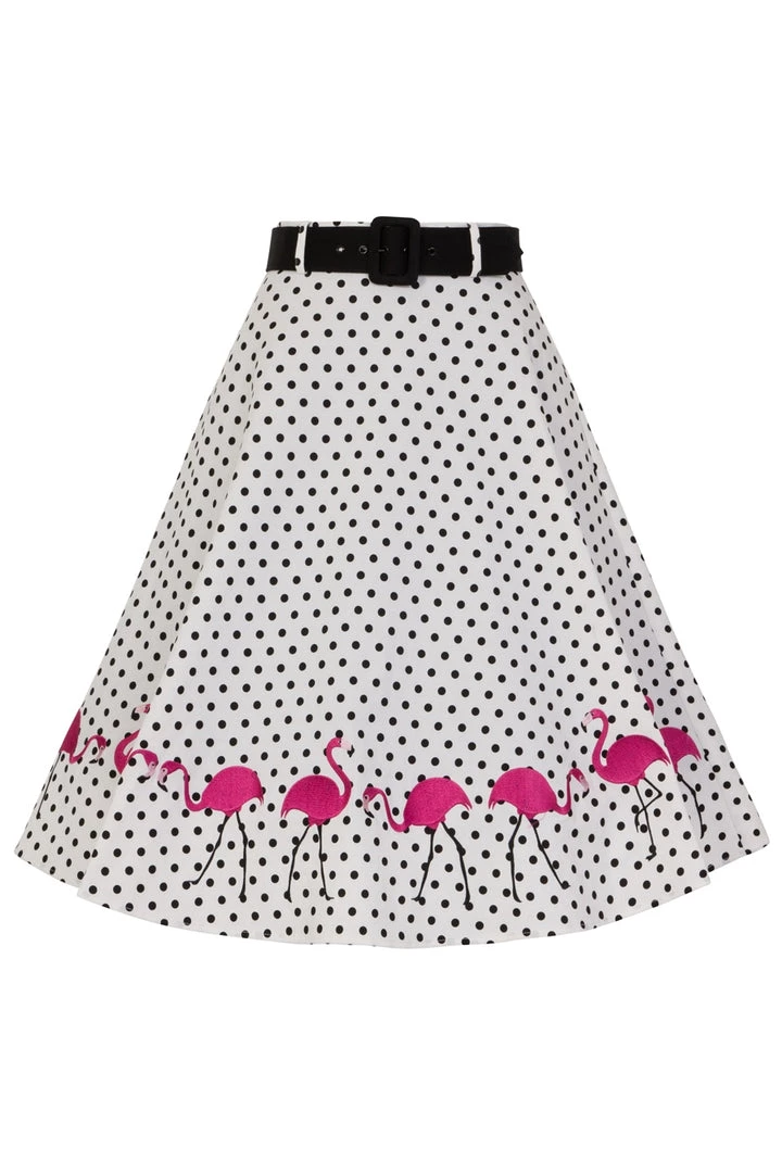 Collectif Fancy Flamingo Swing Skirt 2 Collectif Fancy Flamingo Swing Skirt
