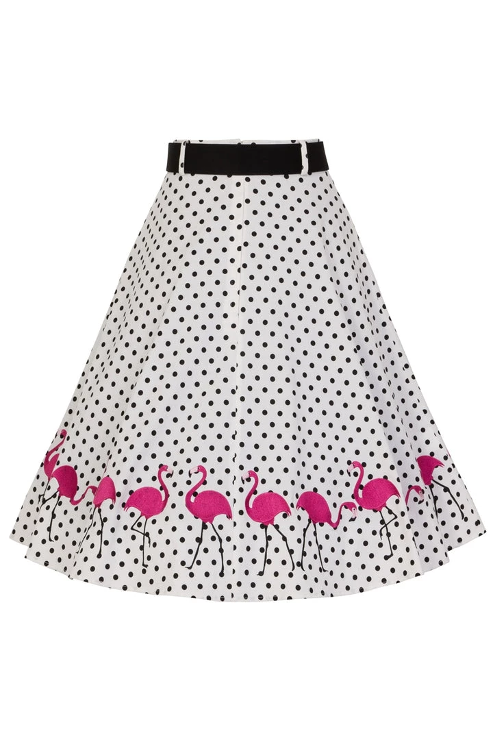 Collectif Fancy Flamingo Swing Skirt 3 Collectif Fancy Flamingo Swing Skirt