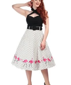 Collectif Fancy Flamingo Swing Skirt