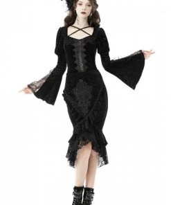 Dark In Love Gothic Miss Ernestine Fishtail Skirt