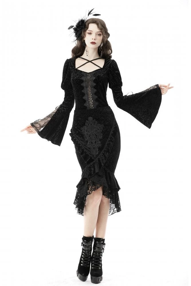 Dark In Love Gothic Miss Ernestine Fishtail Skirt 2 Dark In Love Gothic Miss Ernestine Fishtail Skirt