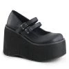 Demonia Platform Wedge Mary Janes In Black Vegan Leather Gothic