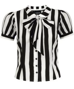 Collectif Erika Beetle Stripe Blouse Gothic