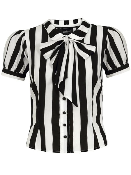 Collectif Erika Beetle Stripe Blouse Gothic 2 Collectif Erika Beetle Stripe Blouse Gothic