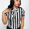 Collectif Erika Beetle Stripe Blouse Gothic