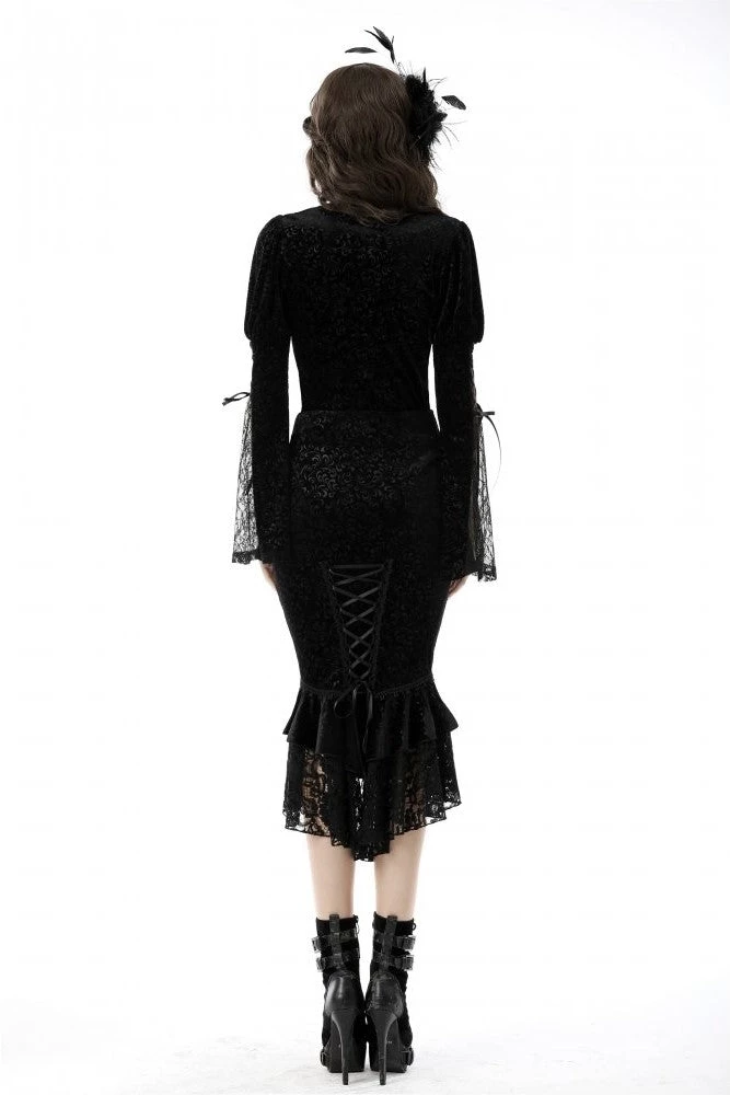 Dark In Love Gothic Miss Ernestine Fishtail Skirt 4 Dark In Love Gothic Miss Ernestine Fishtail Skirt