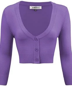 MAK Pinup Marianne's Bolero Cardigan In Violets
