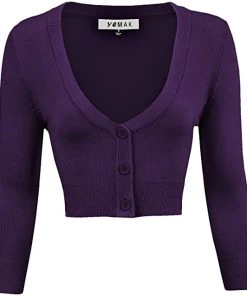 MAK Pinup Marianne's Bolero Cardigan In Violets