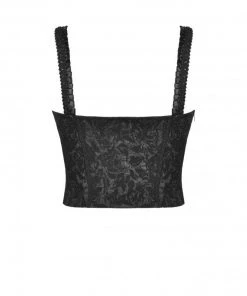 Dark In Love Gothic Black Garden Corset Top