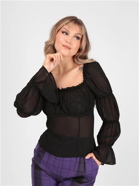Collectif Agnes Mesh Ruched Top Gothic 1 Collectif Agnes Mesh Ruched Top Gothic