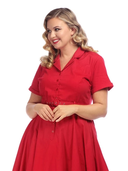 Collectif Caterina Plain Swing Dress Pinup 3 Collectif Caterina Plain Swing Dress Pinup