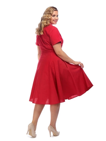 Collectif Caterina Plain Swing Dress Pinup 5 Collectif Caterina Plain Swing Dress Pinup