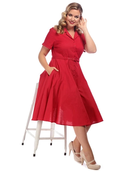 Collectif Caterina Plain Swing Dress Pinup 2 Collectif Caterina Plain Swing Dress Pinup