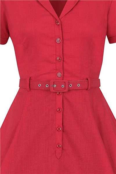 Collectif Caterina Plain Swing Dress Pinup 8 Collectif Caterina Plain Swing Dress Pinup