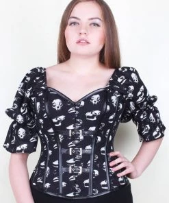 The Corset Company Creature Skulls Quarter-Sleeve Overbust