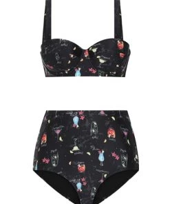Collectif Pinup Cocktail Menu High-Waist Bikini Brief