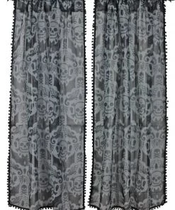 Sourpuss Spooky Damask Window Curtains