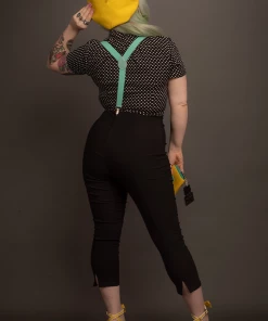 Hell Bunny Pinup Tina Capris In Black