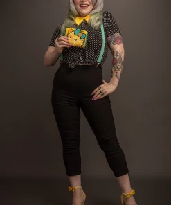 Hell Bunny Pinup Tina Capris In Black