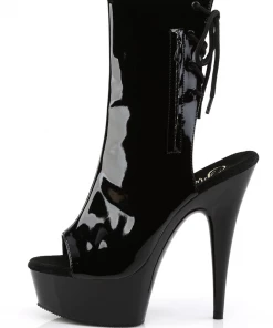 Pleaser Delight 1018 Heel In Patent Black Gothic