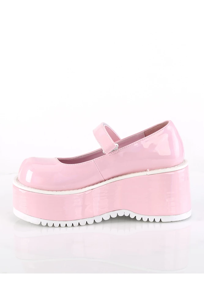 Demonia Gothic Dollie Platform Mary Janes In Pink Holographic Patent 3 Demonia Gothic Dollie Platform Mary Janes In Pink Holographic Patent