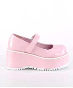 Demonia Gothic Dollie Platform Mary Janes In Pink Holographic Patent 9 Demonia Gothic Dollie Platform Mary Janes In Pink Holographic Patent