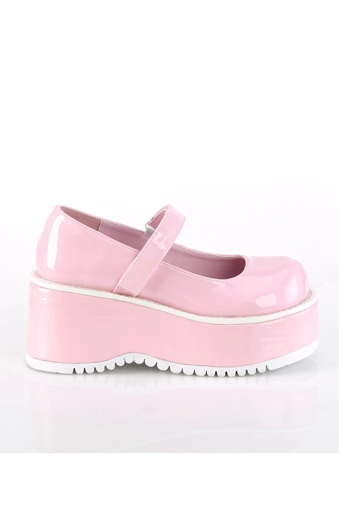 Demonia Gothic Dollie Platform Mary Janes In Pink Holographic Patent 5 Demonia Gothic Dollie Platform Mary Janes In Pink Holographic Patent