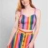 Bright & Beautiful Fanny Rainbow Wishes Stripe Top Pinup