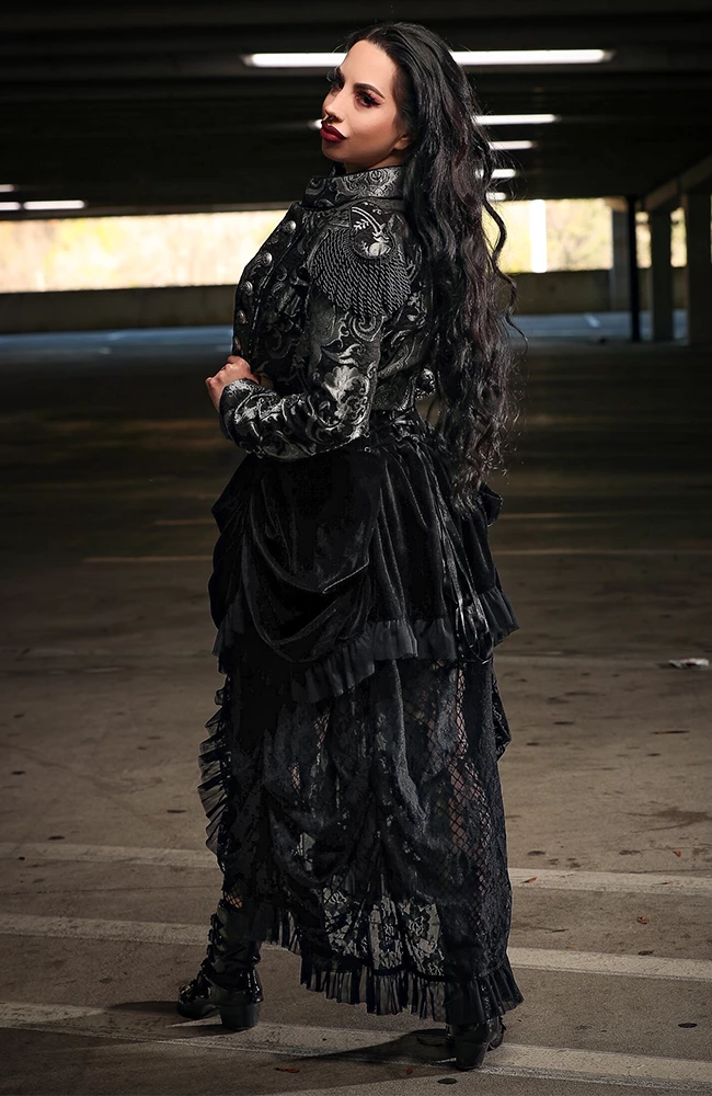 The Corset Company War Of Roses Underbust Corset & Bustle Skirt In Velvet Corsets 2 The Corset Company War Of Roses Underbust Corset & Bustle Skirt In Velvet Corsets