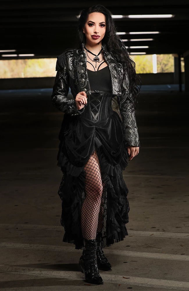 The Corset Company War Of Roses Underbust Corset & Bustle Skirt In Velvet Corsets 1 The Corset Company War Of Roses Underbust Corset & Bustle Skirt In Velvet Corsets