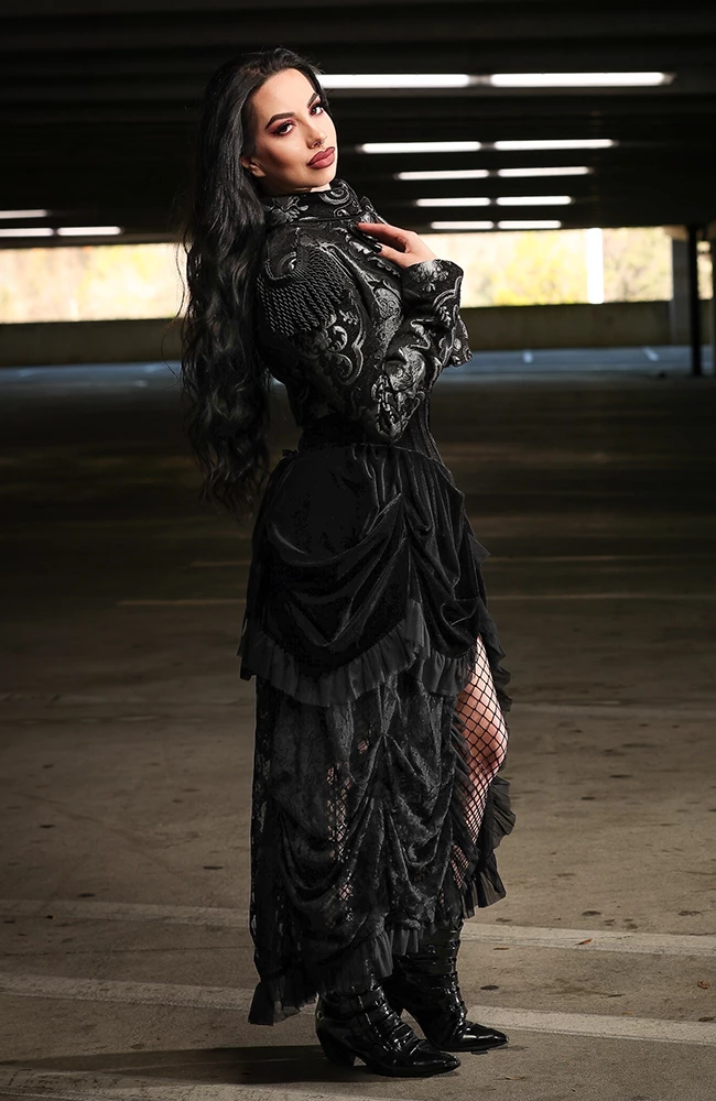 The Corset Company War Of Roses Underbust Corset & Bustle Skirt In Velvet Corsets 3 The Corset Company War Of Roses Underbust Corset & Bustle Skirt In Velvet Corsets