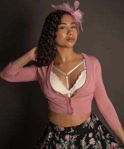 MAK Pinup Marianne's Bolero Cardigan In Violets