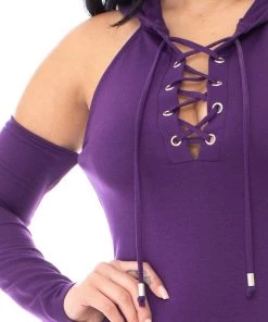 Symphony Electra Lace-Up Hooded Halter Dress Gothic