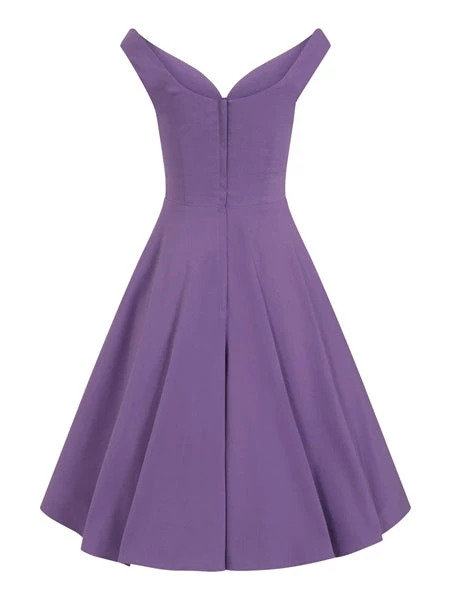 Collectif Prunella Plain Swing Dress 8 Collectif Prunella Plain Swing Dress