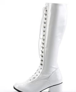 Funtasma Shoes Retro 302 Boots In White Patent