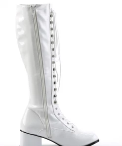 Funtasma Shoes Retro 302 Boots In White Patent