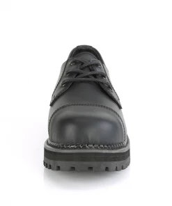 Demonia Unisex Gothic Riot Oxford Platforms In Black Vegan Leather