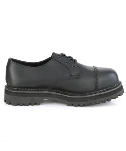 Demonia Unisex Gothic Riot Oxford Platforms In Black Vegan Leather