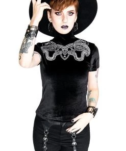 Restyle Serpent Twins Velvet Top Gothic