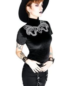 Restyle Serpent Twins Velvet Top Gothic