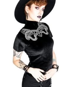 Restyle Serpent Twins Velvet Top Gothic