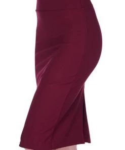 New Mix Slit Knee-Length Pencil Skirt