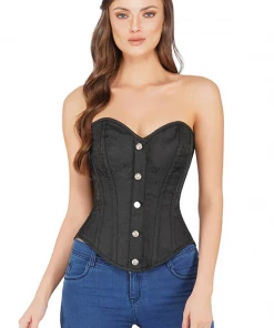 Not Specified Livia Overbust Corset In Solid Brocade Gothic