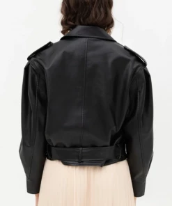 2NE1 Apparel Gothic Belted Cropped Leather Jacket